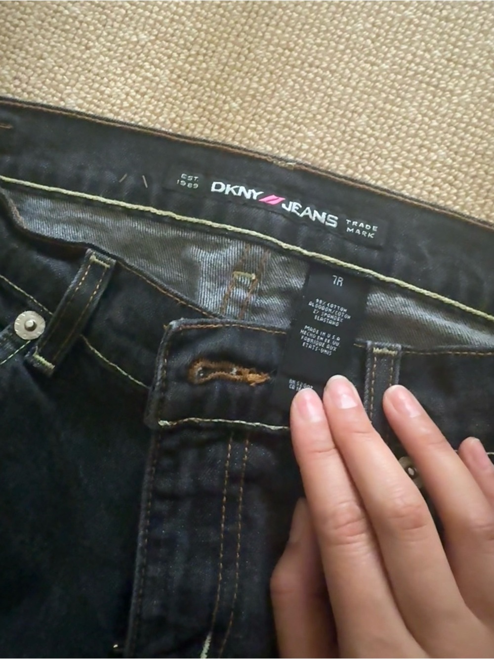 DKNY Black Flare Jeans - Classic Dark Wash - Picture 2 of 6
